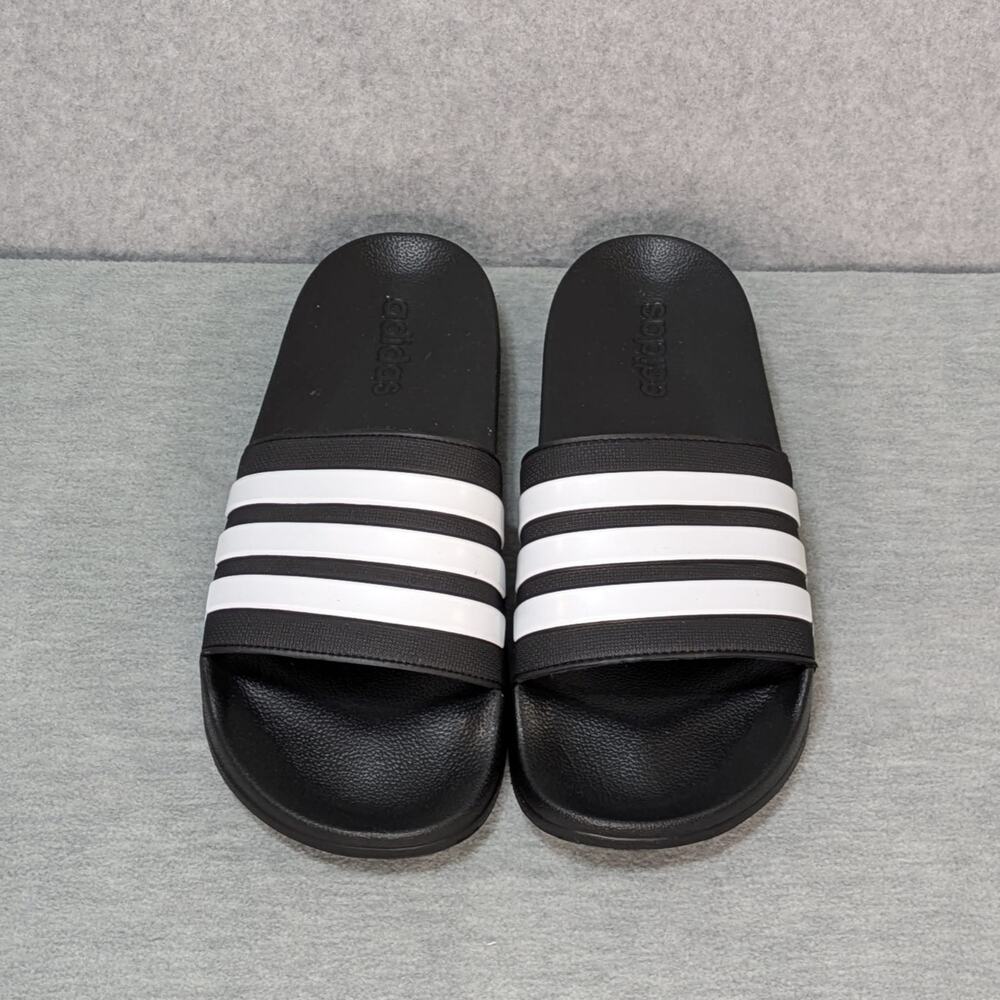 NWOT Adidas Adilette Shower Slip On Sandals Slides Core Black White Mens 11 - Picture 8 of 9